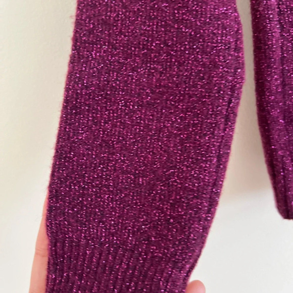 TCP Girls Sweater 7/8 Wine Princess Sequinn Metallic Bow Knit School Outdoor - Picture 9 of 9